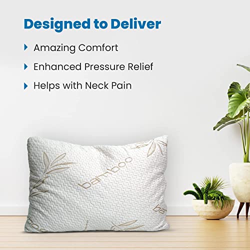Sleepsia Cool Gel Orthopedic Memory Foam Pillows | Cervical Pillow for Neck & Shoulder Pain Relief - Bed Pillow for Sleeping, Ergonomic Support (Bamboo Memory Foam, King (35Lx20W)) - Image 5