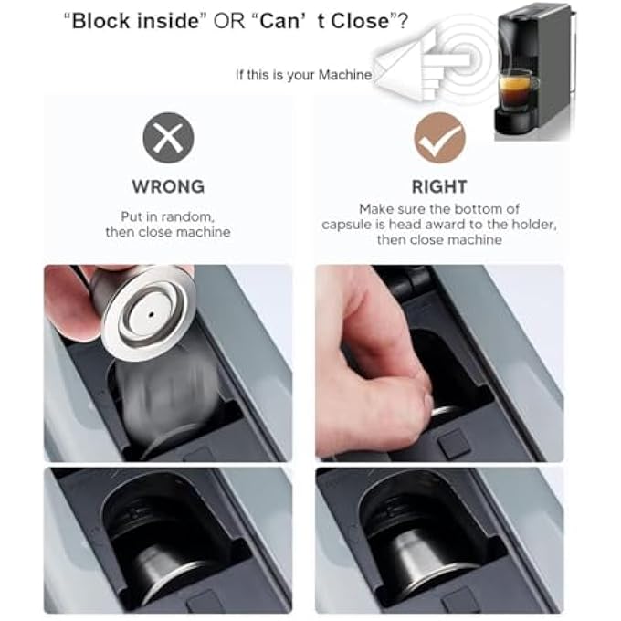 Azonee 2 Pack Refillable Coffee Espresso Capsules Stainless Steel Reusable Coffee Pods With Seals Lids Compatible For Nespresso Machines - Image 5