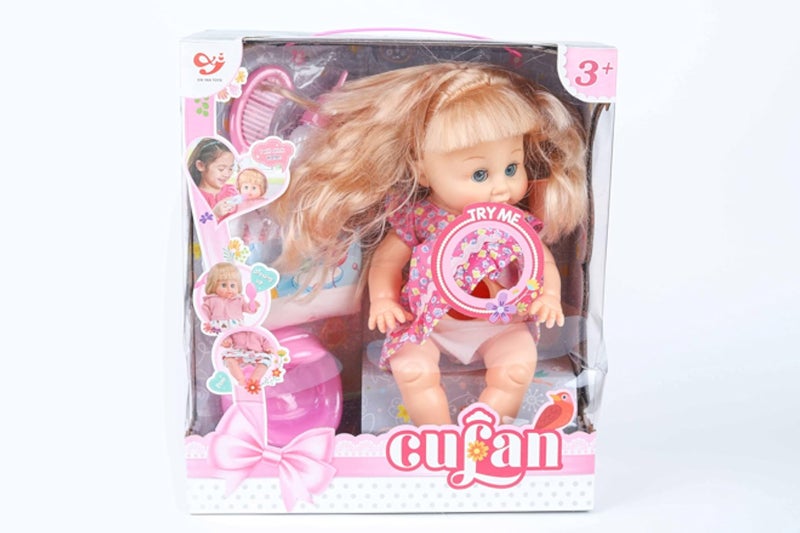 باربي دمية بيبي بورن متوسطة الحجم مع بيجامة