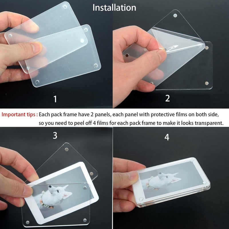 SULEPE Magnetic Polaroid Picture Frame 3.5x4.25”, Fridge Magnet Frame for Polaroid Now i-Type/600/SX-70/OneStep+/Instax Wide 300/200/210 Photo, Instant Photo Frame [6Packs 12Panels] - Image 5