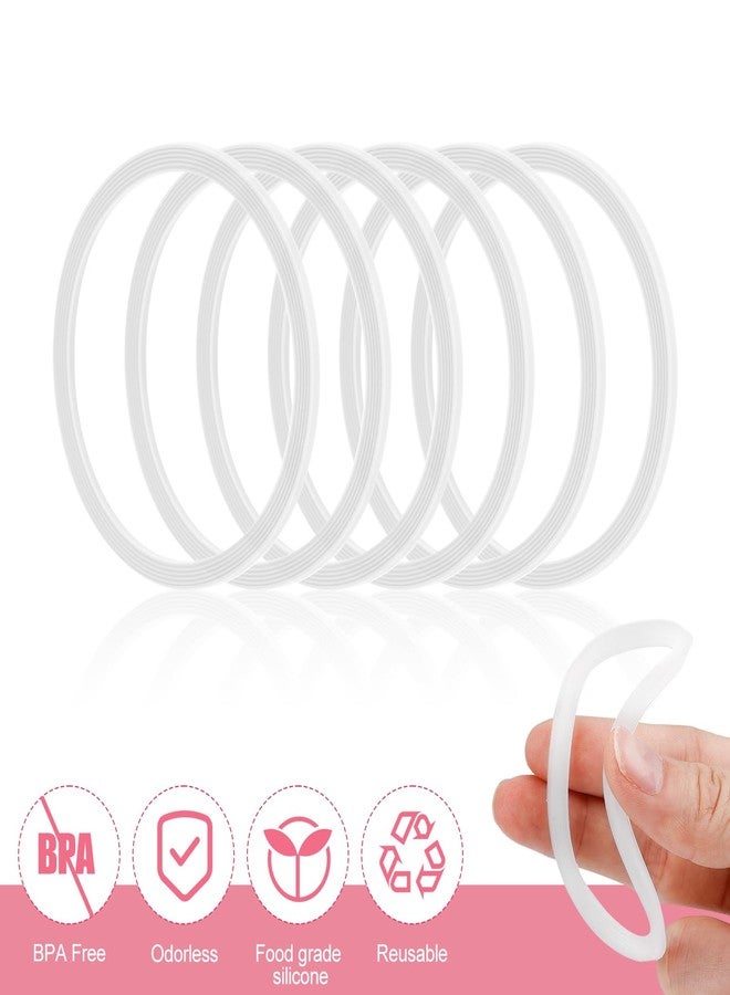 PEUTIER 6 Pack Water Bottle Gasket Replacement for Owala FreeSip, Silicone Lid Seal O Ring Sealing Gaskets Replacement Parts Accessories Compatible with Owala Stainless Steel Cup (Clear) - Image 3