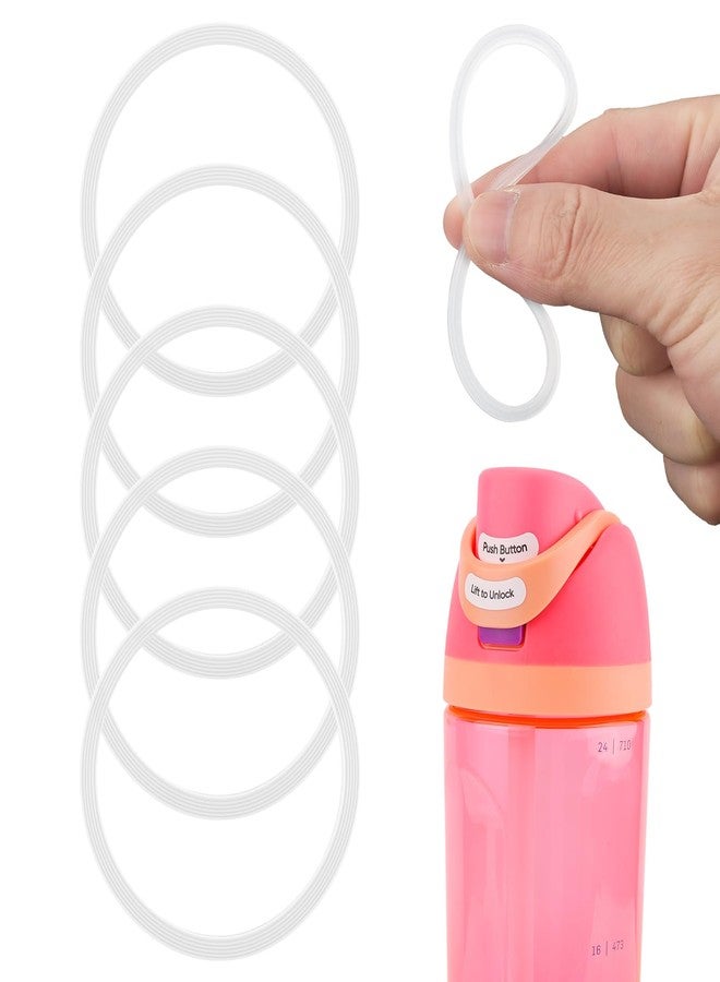 PEUTIER 6 Pack Water Bottle Gasket Replacement for Owala FreeSip, Silicone Lid Seal O Ring Sealing Gaskets Replacement Parts Accessories Compatible with Owala Stainless Steel Cup (Clear) - Image 1