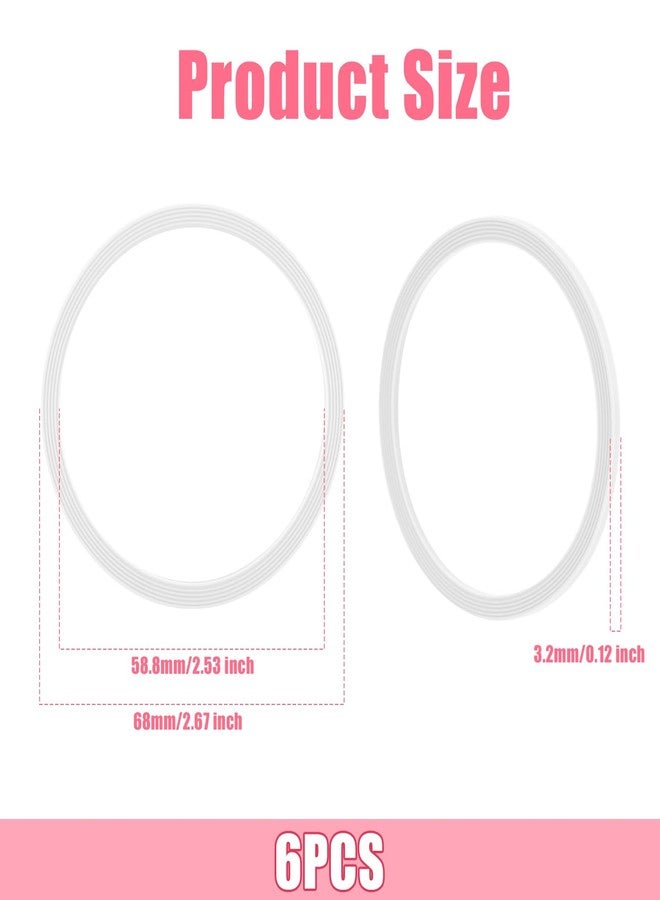 PEUTIER 6 Pack Water Bottle Gasket Replacement for Owala FreeSip, Silicone Lid Seal O Ring Sealing Gaskets Replacement Parts Accessories Compatible with Owala Stainless Steel Cup (Clear) - Image 2