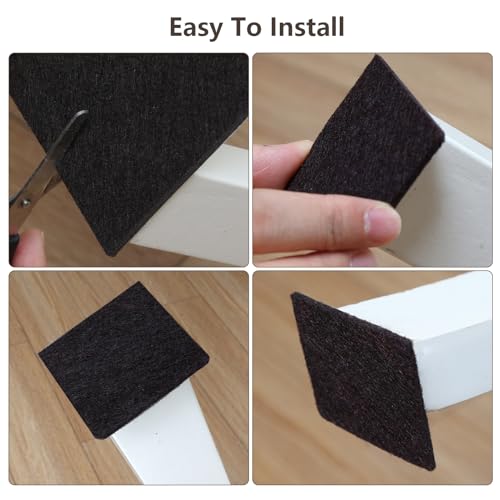 Yelanon Felt Furniture Pads -182 Pcs Premium Felt Pads for Chair Legs Furniture, Floor Protectors for Hardwood Floors, Brown - Image 5