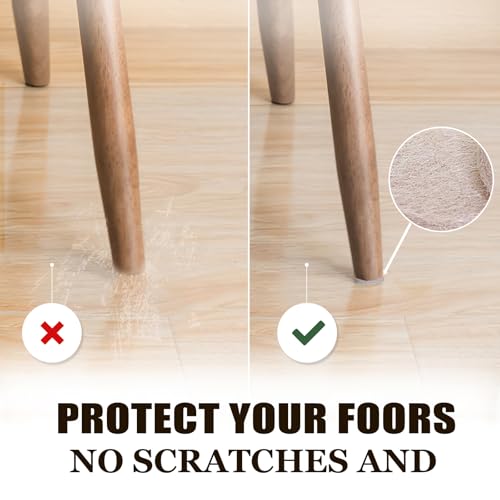 Yelanon Felt Furniture Pads -182 Pcs Premium Felt Pads for Chair Legs Furniture, Floor Protectors for Hardwood Floors, Brown - Image 2