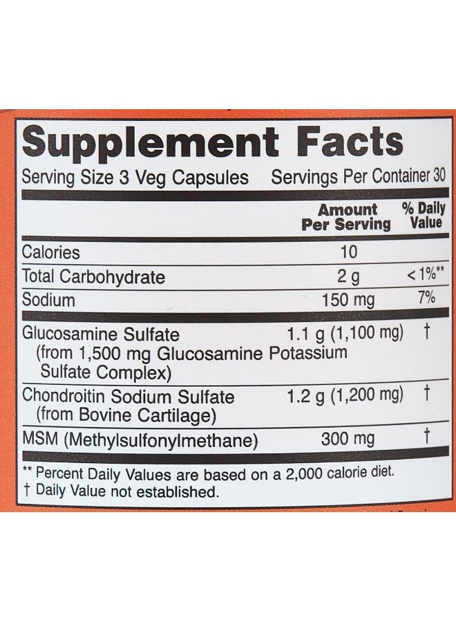 ناو Now Foods Glucosamine And Chondroitin With MSM, 90 Capsules, 200 Grams - Image 5