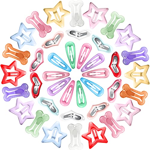 MTLEE 40 Pieces Dog Hair Clips Pet Hair Barrettes Grooming Products Small Snap Hair Clips Cute Pet Hairpin Headwear for Cat Puppy, 20 Pairs - Image 1