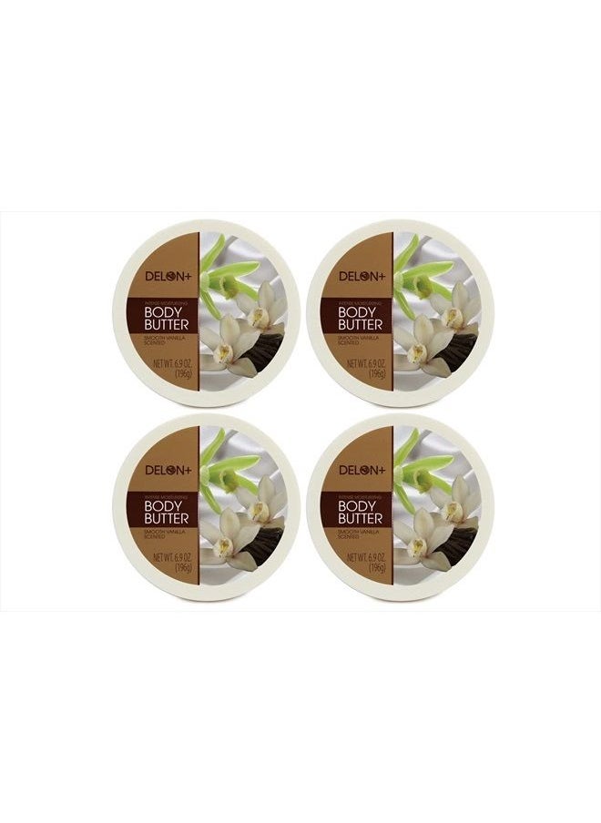 Delon - Intense Moisturizing Body Butter, 6.9 Oz (4-Pack) (Smooth Vanilla) - Image 1