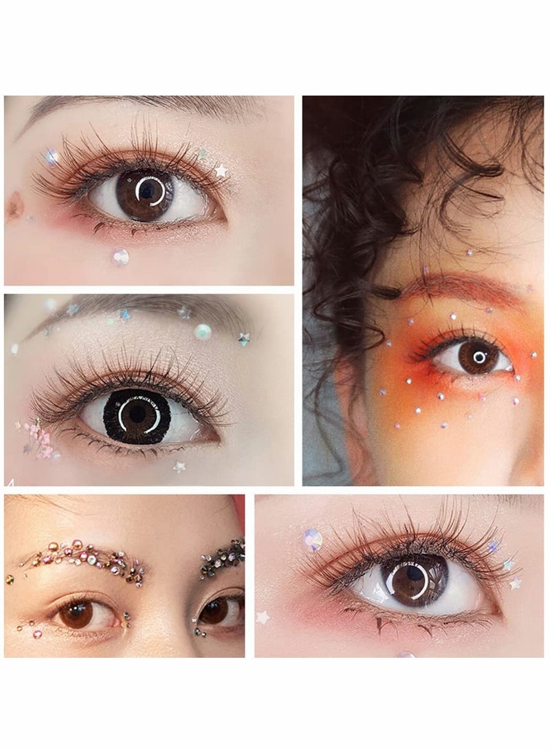 Excefore Eye Body Face Gems Jewels Rhinestone Stickers Acrylic Self Adhesive Crystal White Makeup Diamonds Face Tattoo Stick Gems for Women Festival Accessory DIY Crafts and Nail Art Decorations - Image 4