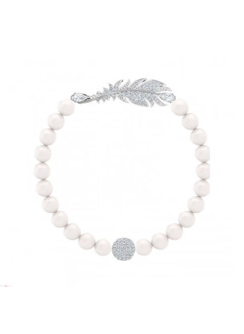 Generic - SWAROVSKL Elegant Feather Pearl Element Bracelet - Image 1
