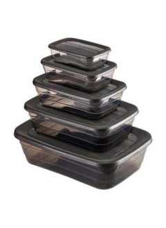 max plast Max Plast Rectangle Food Container Set of 5 Different Sizes (250-500 - 900-1500 -3000 ml) - MultiColor  - Image 1