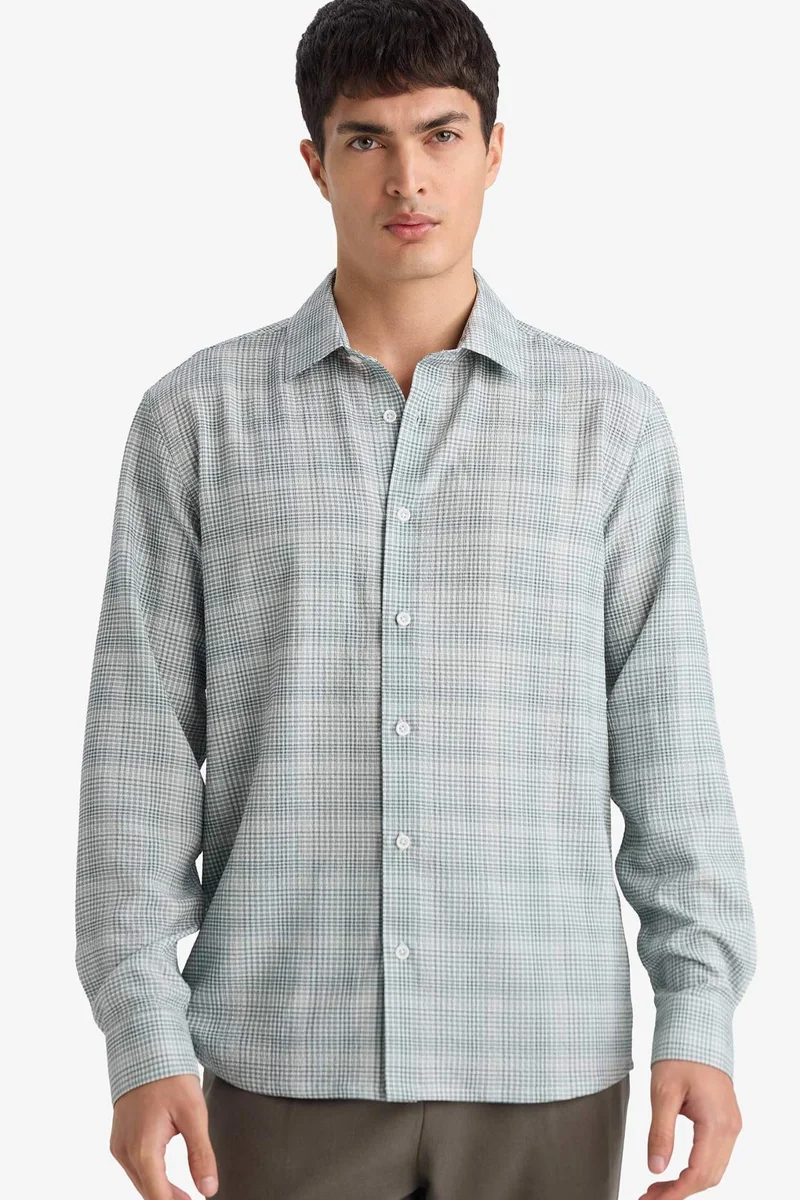 ديفاكتو Regular Fit Polo Neck Long Sleeve Shirt