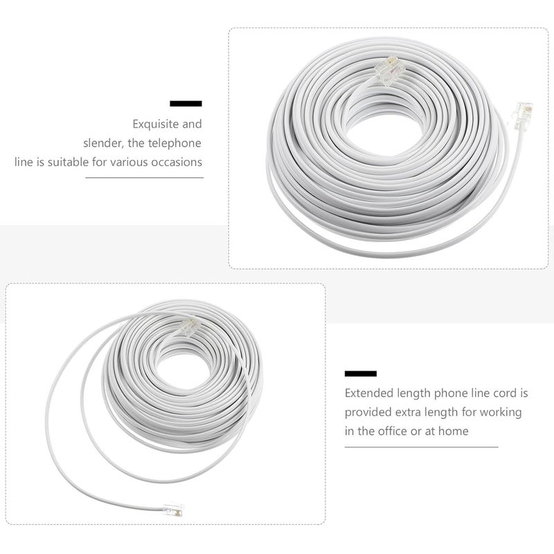 Valiclud 20M White Rj11 Telephone Extension Cable For Home Phone Modem Fax - Image 5