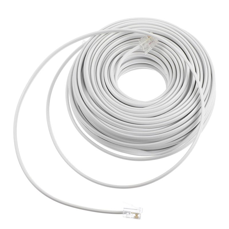 Valiclud 20M White Rj11 Telephone Extension Cable For Home Phone Modem Fax - Image 1