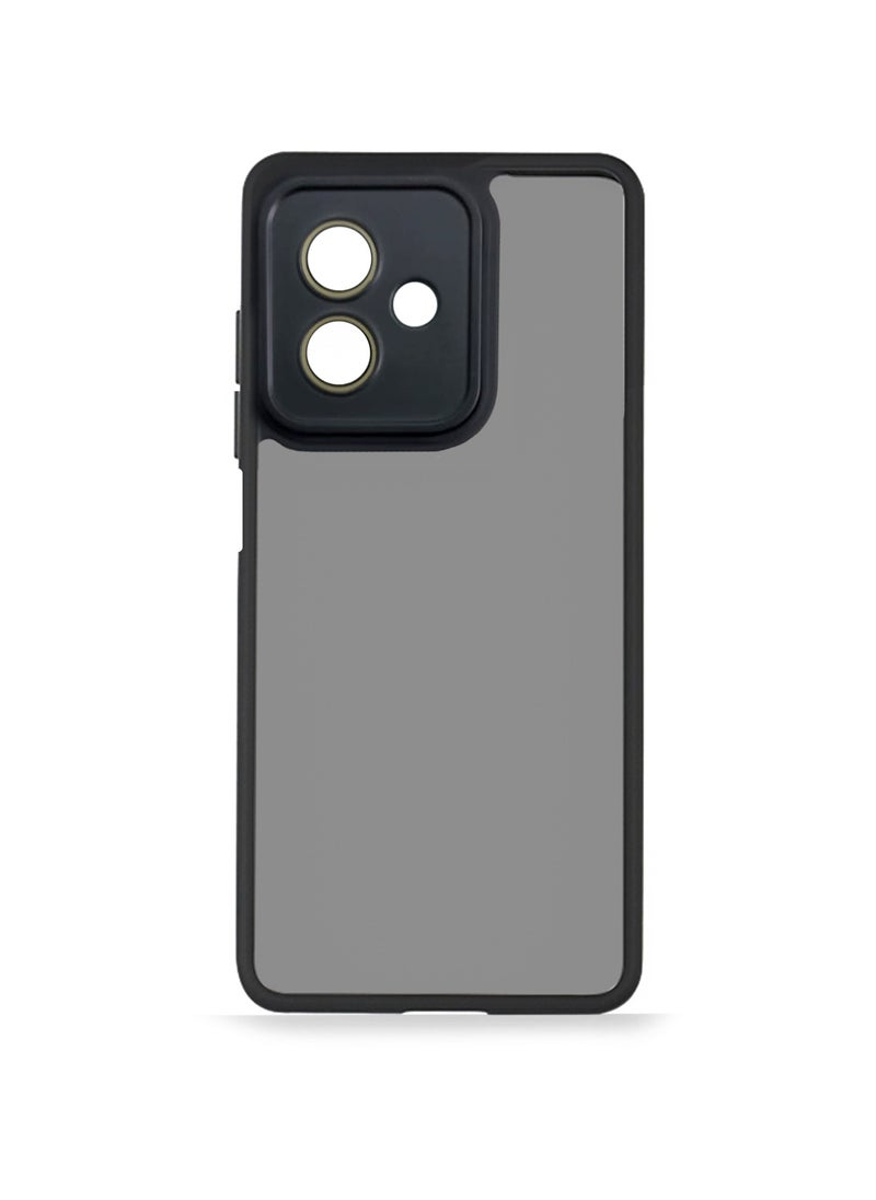 Wtech Hybrid Silicone With Translucent Back Protective Lens Shield Case Cover For Motorola Moto G54 5G 2023 Black  - Image 3