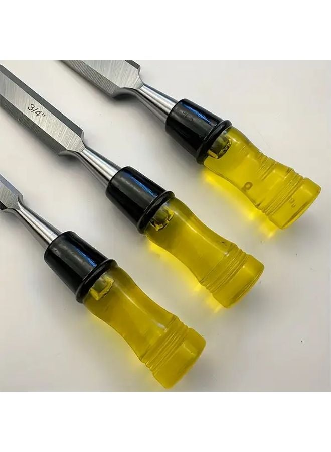 Yellow Wood Chisel Set Professional Woodworking Carving Tools 0 5 1 Inch - Image 1