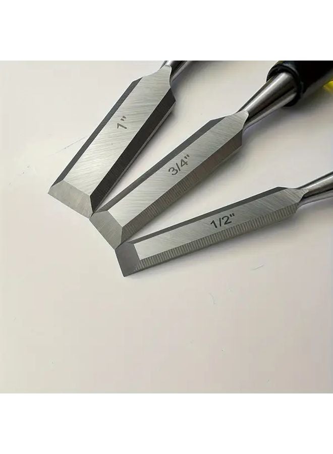 Yellow Wood Chisel Set Professional Woodworking Carving Tools 0 5 1 Inch - Image 5