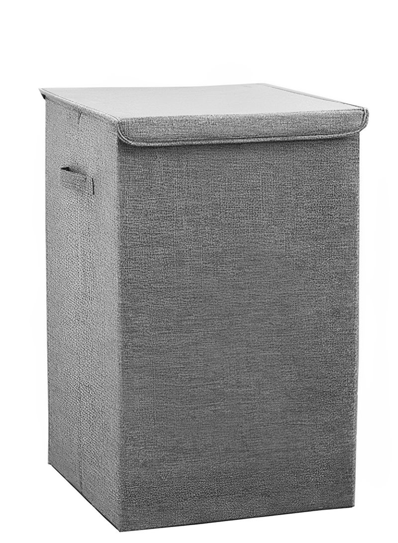 Beauenty Laundry Basket with Lid,100L Foldable Large Laundry Hamper,Washing Baskets for Laundry with Handles,Linen Dirty Clothes Bin for Bedroom,Bathroom,Dorm,Laundry Room(Grey) - Image 1