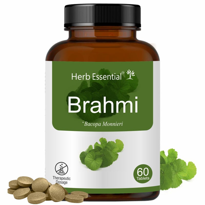Herb Essential Brahmi Tablets 500Mg 60 Count | Brahmi Tablets for Memory & Brain Health | Ayurvedic Herbal Supplement for Focus, Concentration & Stress Support | Natural Adaptogenic Formula - Image 5