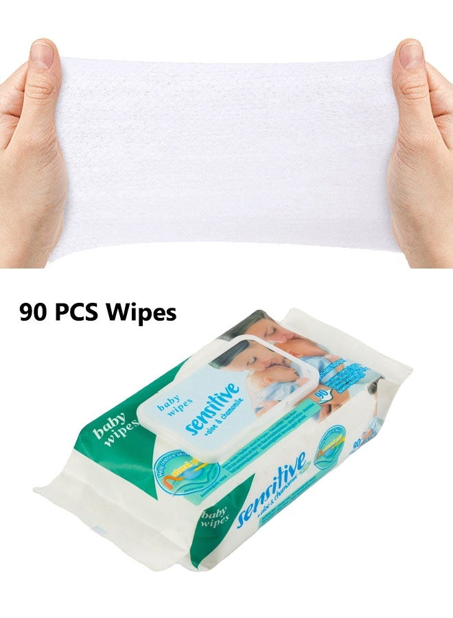 90 Count Original Plastic Free, 99.9% Water Wipes,Based Baby Wet Wipes And Unscented For Sensitive Skin - 90 Count(15*18cm) - Image 1