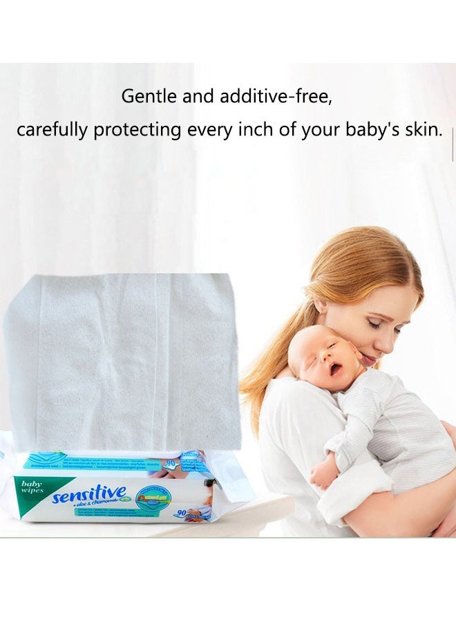 90 Count Original Plastic Free, 99.9% Water Wipes,Based Baby Wet Wipes And Unscented For Sensitive Skin - 90 Count(15*18cm) - Image 4