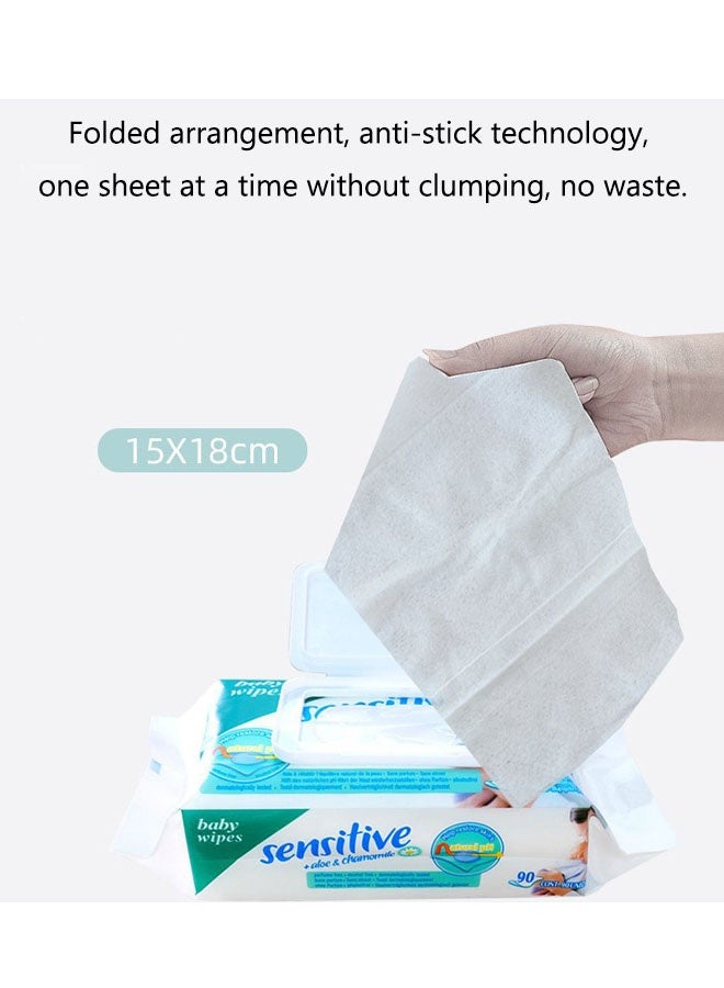 90 Count Original Plastic Free, 99.9% Water Wipes,Based Baby Wet Wipes And Unscented For Sensitive Skin - 90 Count(15*18cm) - Image 5