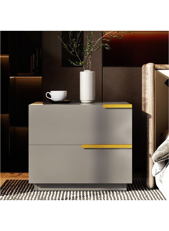 Generic Modern Bedside Table Small Wooden Table with 2 Drawers and Spacious Countertop for Bed Side Sofa End Simple Nightstand Bedside Cabinet with Storage for Bedroom Living Room, CT042 (Grey)  - Image 3
