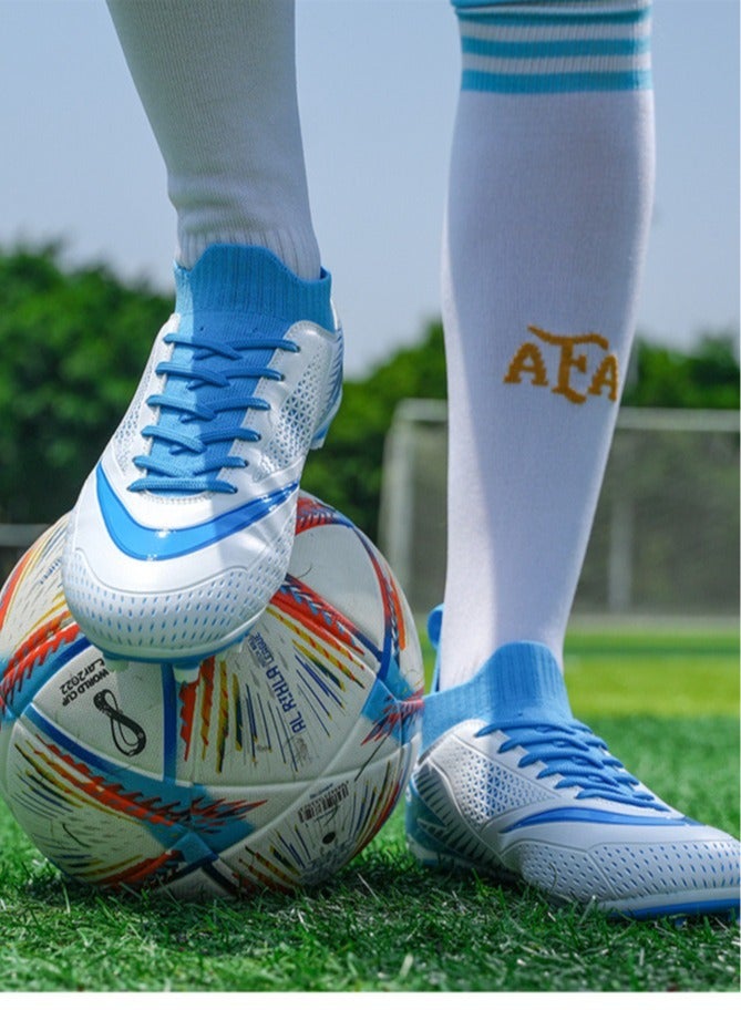 SKT Shiketro Football Lawn Sneakers, High-top Lace-up Football Shoes, Ball Control Uppers For Men And Women, Breathable And Non-Slip Professional Football Shoes - Image 2