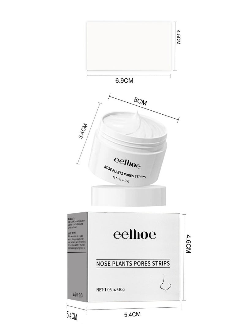 Nose Plants Pore Strips, Blackhead Remover with 60Pcs Nose Strips, Deep Cleansing Pore Cleanser Purifying Peel off Mask for Face and Nose, Repair Pores 30g