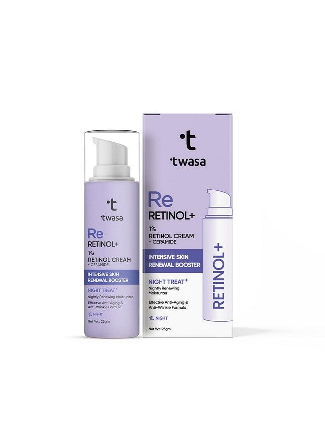 Twasa 1% Retinol Night Cream For Reduces Fine Lines & Wrinkles With Ceramide | Night Cream For Glowing Skin | Anti Aging Cream For Men & Women | 25gm - Image 1