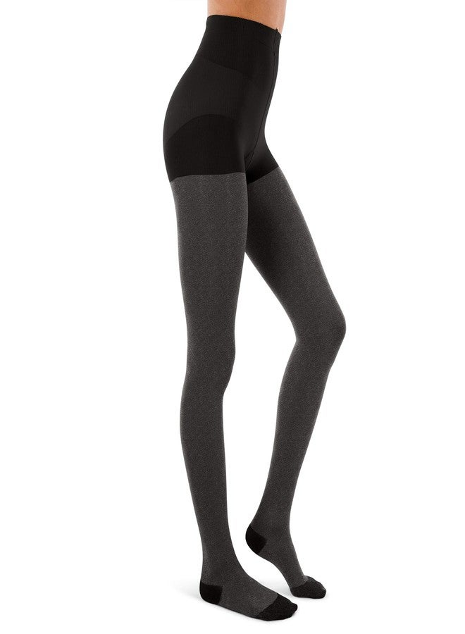 Jomi Compression Pantyhose Women Collection, 15-20mmHg Opaque Closed Toe 174 (Medium, Heather Grey) - Image 1