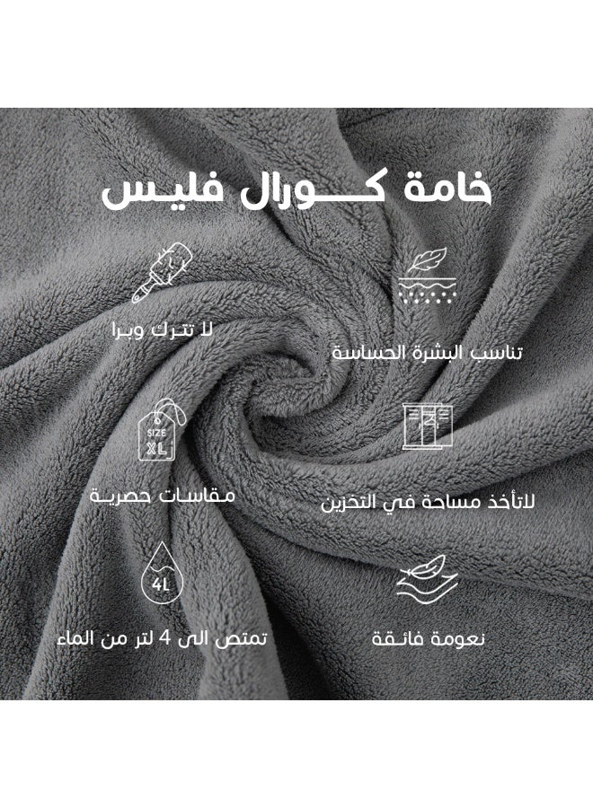 Reefi Modern Hooded Bathrobe, Grey - Image 5