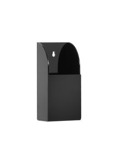 Wall Mount Pencil Holder, Acrylic Remote Holder Wall Mount 1 Compartment, Black Remote Control Holder Wall Mount, Wall Pen Holder, Single Pen Holder for Wall, Pens, Makeup, Key, 2.8’’×1.6’’×5.6’’