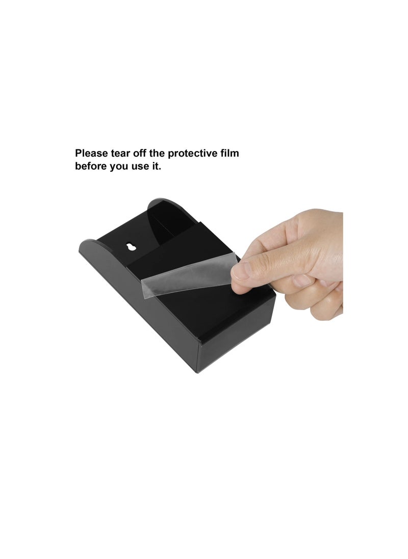 SYOSI - Wall Mount Pencil Holder, Acrylic Remote Holder Wall Mount 1 Compartment, Black Remote Control Holder Wall Mount, Wall Pen Holder, Single Pen Holder for Wall, Pens, Makeup, Key, 2.8’’×1.6’’×5.6’’ - Image 1