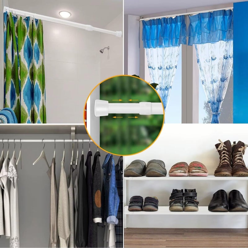 Extendable Shower Curtain Rod 140-260cm | No Drilling | Pressure Mount | Rustproof Stainless Steel | Strong Curtain Rod for Bathroom, Kitchen, Dressing Rooms - Image 5