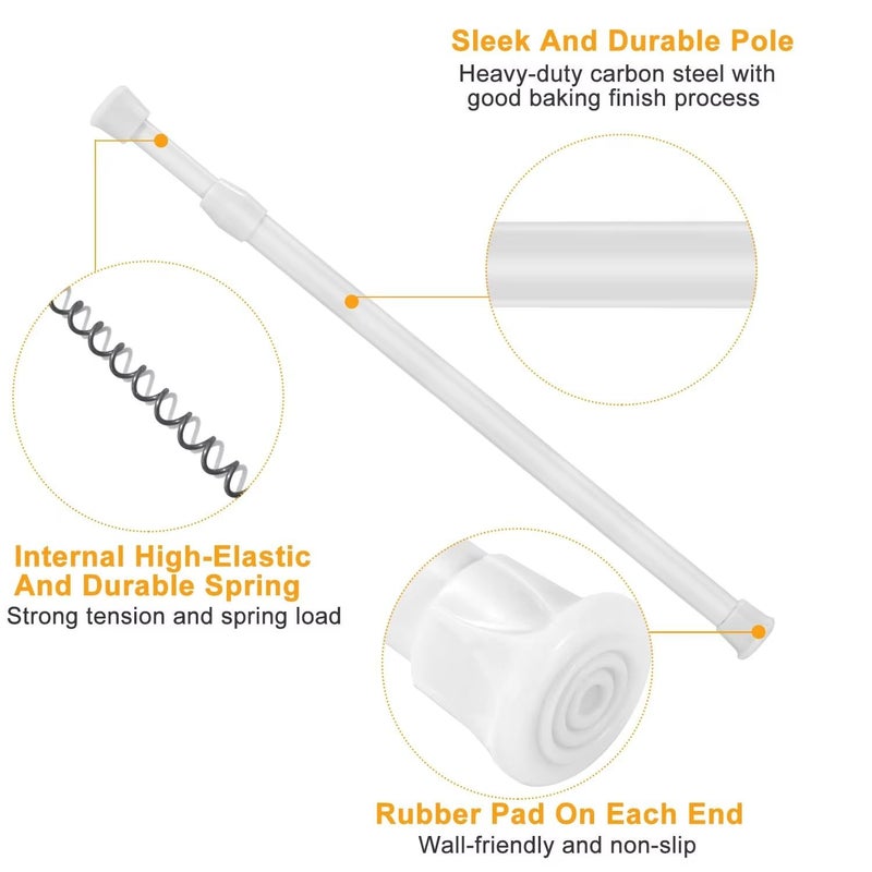 Extendable Shower Curtain Rod 140-260cm | No Drilling | Pressure Mount | Rustproof Stainless Steel | Strong Curtain Rod for Bathroom, Kitchen, Dressing Rooms - Image 3