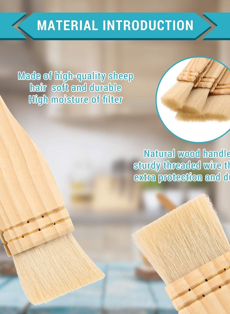 Sheep Hair Flat Brushes Set for Watercolor and Pottery Painting 6 Pack with 1 to 3 Inch Sizes - Image 2
