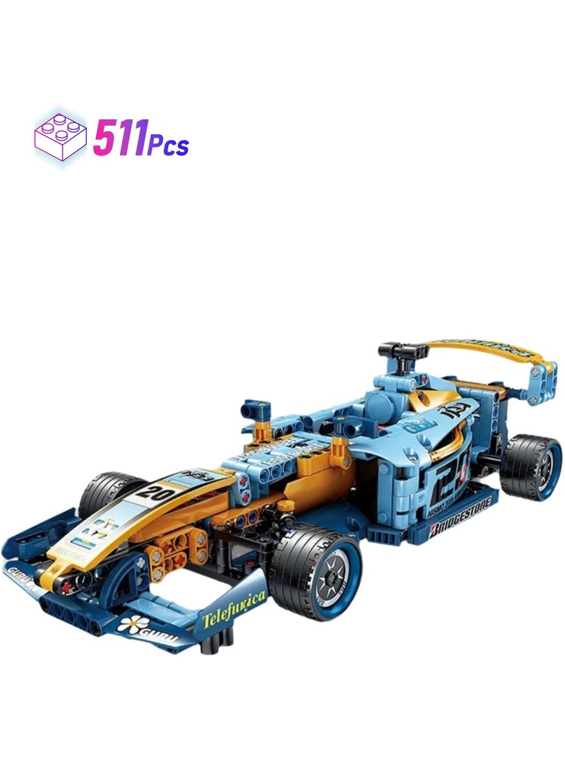 Children's Educational Toy Small Particles Compatible Building Blocks Racing Car Mechanical Engineer Self-assembly Building Blocks(Formula Racing 511+Pcs) - Image 1
