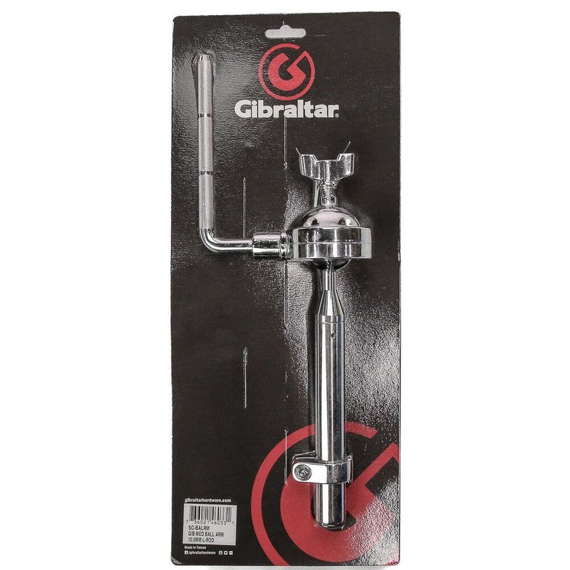 Gibraltar Medium Ball Arm 10.5mm L-Rod Tom Mount, Percussion Chrome Drum Set Hardware , Tom Holders for Drums, Drum Tom Hardware, (SC-BALRM) - Image 3
