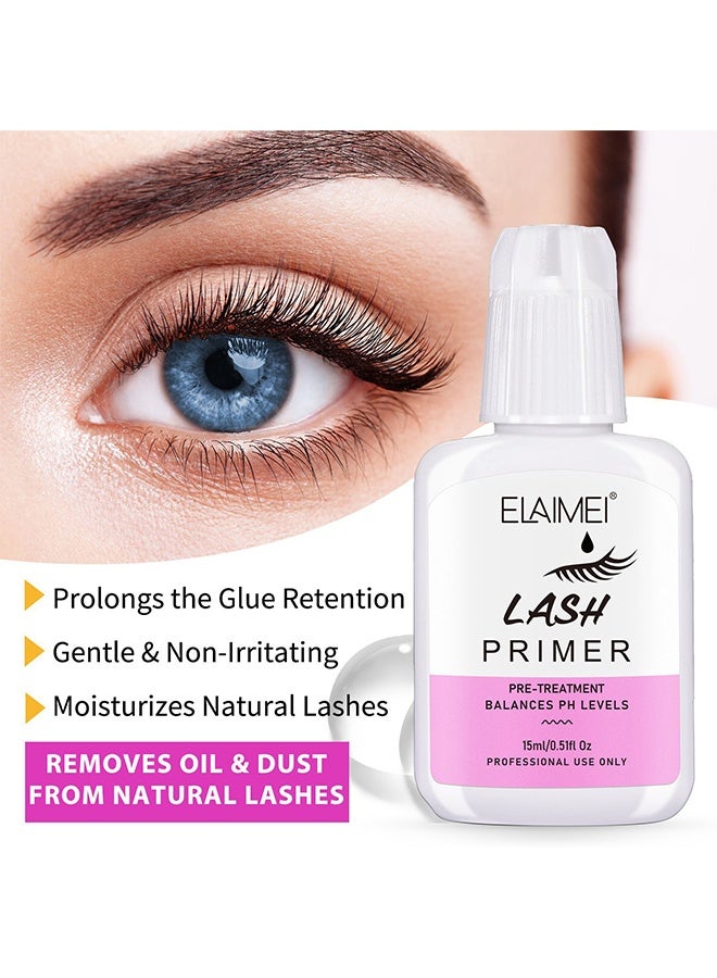 Elaimei Lash Primer, For Eyelash Extension Professional Use Only Easy To Remove Proteins And Oils Enhance Adhesive Strength Of Eyelash Extensions Pre Treatment For Lash Enhancer Primer 15ml - Image 4