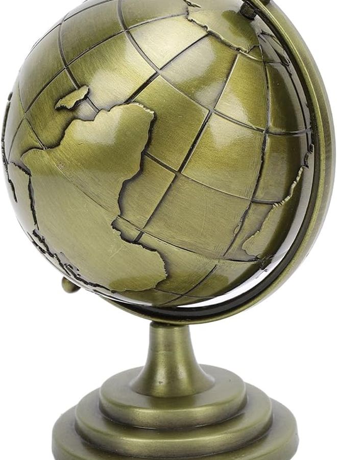 نموذج كرة أرضية من سبائك ذات بريق معدني لتزيين المكاتب ودراسة الجغرافيا للطلاب - Image 1