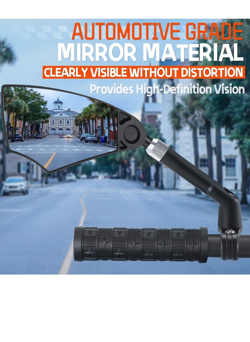 SYOSI Bike Mirror Anti-Glare Handlebar Bike Mirror Safety Mirror with Retractable 360° Adjustable Lens Foldable Bicycle Mirror for Mountain Road E-bike Dirt Bikes 20-23mm Handlebars Left  - Image 2