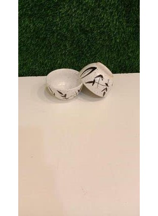 Caffeine Caffeine Ceramic Handmade Stoneware White Bamboo Dinner Set (Set of 15 Microwave & Dishwasher Safe)  - Image 3