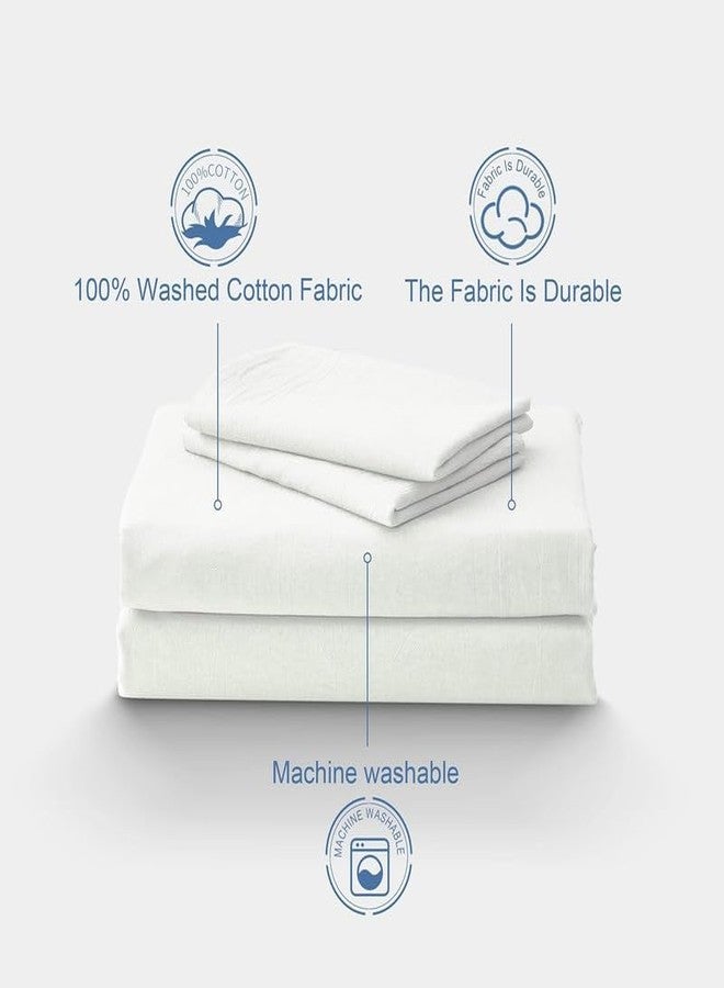 SEM B GRA 100% Cotton Duvet Cover for King Bed with Zipper (102x110 Inch)-White Stripe - Image 5