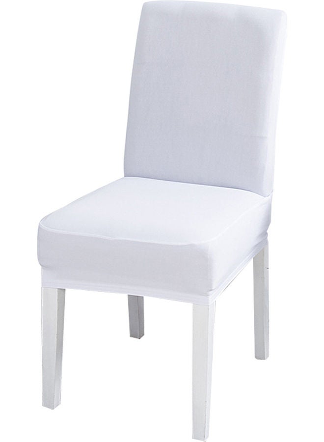 NIBEMINENT Stretchable Solid Chair Cover White - Image 1