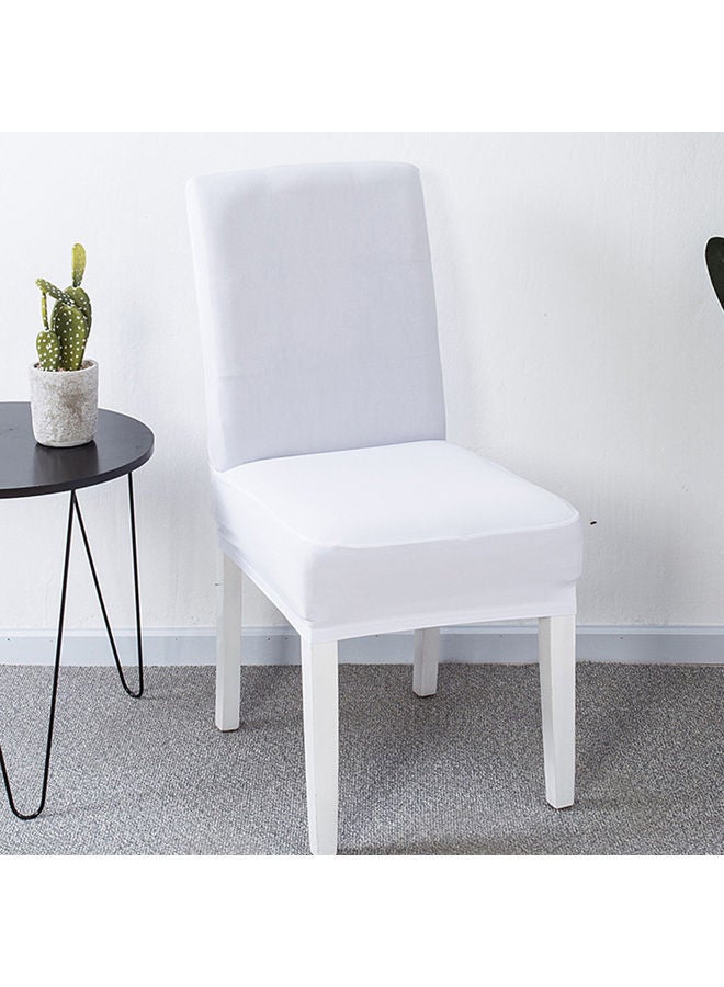 NIBEMINENT Stretchable Solid Chair Cover White - Image 2