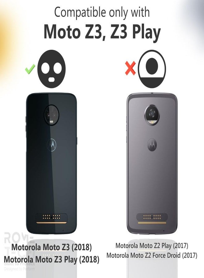ROME TECH Designed for Moto Z3 / Z3 Play (2018) Case with Belt Clip Holster - Kickstand Cover Phone Case - Black - Image 2