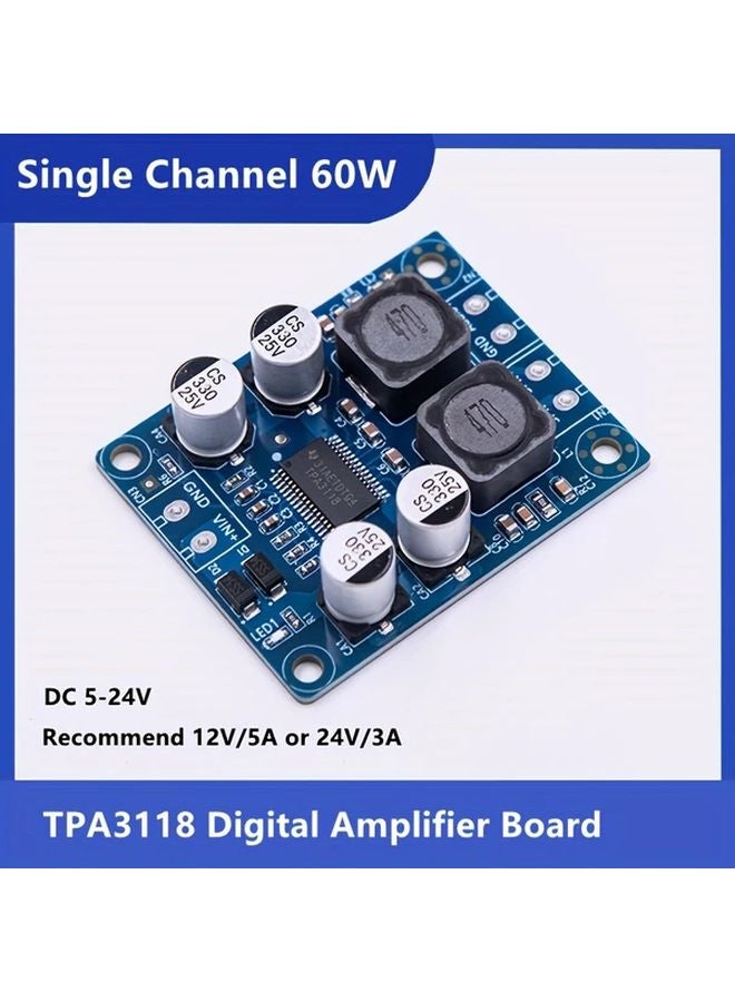 1pc TPA3118 Digital Amplifier Board 60W Class D Single Channel 5 24V Power Supply - Image 2