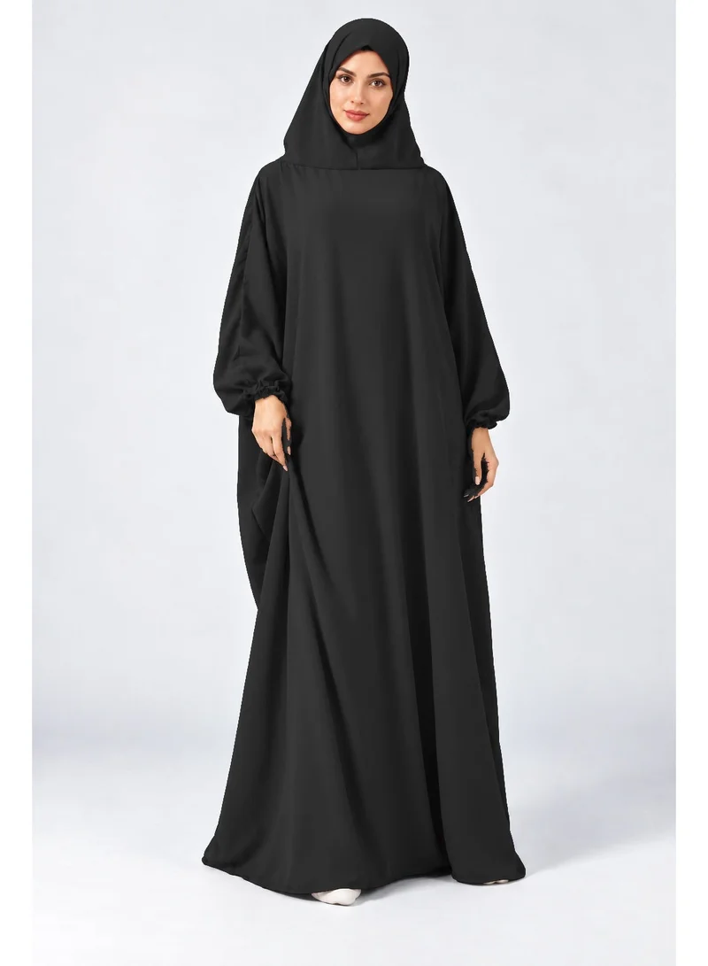 Neuness Neuness Women's Full Length Cey Fabric Hooded Prayer Dress Abaya