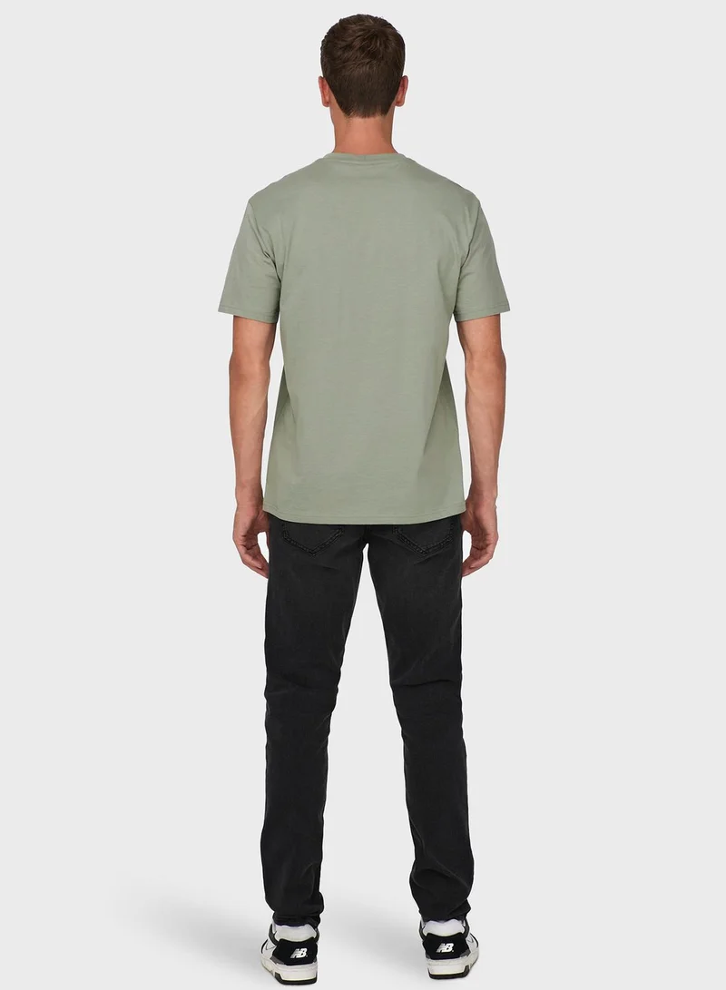 Only & Sons Texas Crew Neck T-Shirt